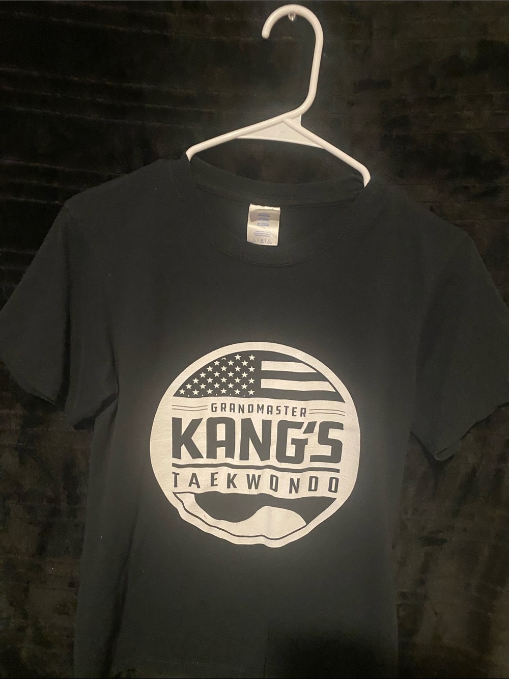 Port and Company Black Kids Taekwondo Logo Tee